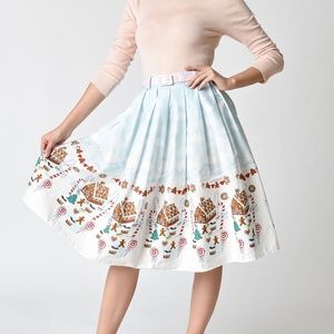 Hell Bunny Christmas Gingerbread Swing Skirt L